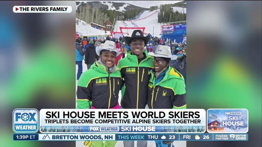 FOX Weather Ski House welcomes Jamaican-American triplets chasing skiing history 
