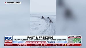 Ice racing in Michigan: Daredevils race motorbikes and quads on the Great Lakes