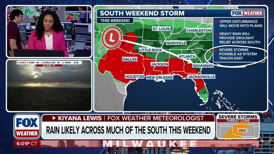 Severe weather threat increases across the South throughout President's Day Weekend