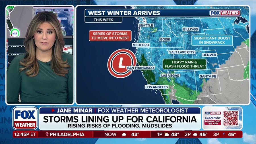 Wet pattern of rain and snow beginning for California today