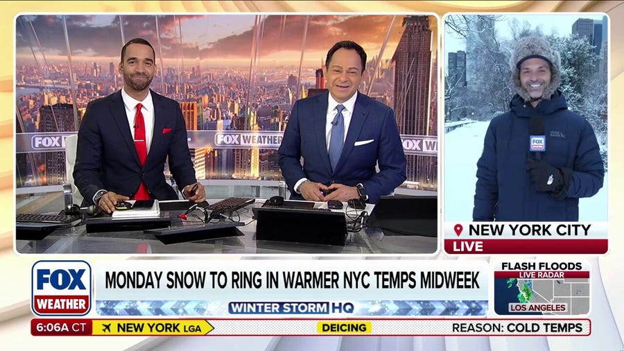 Wintry dusting hits Central Park