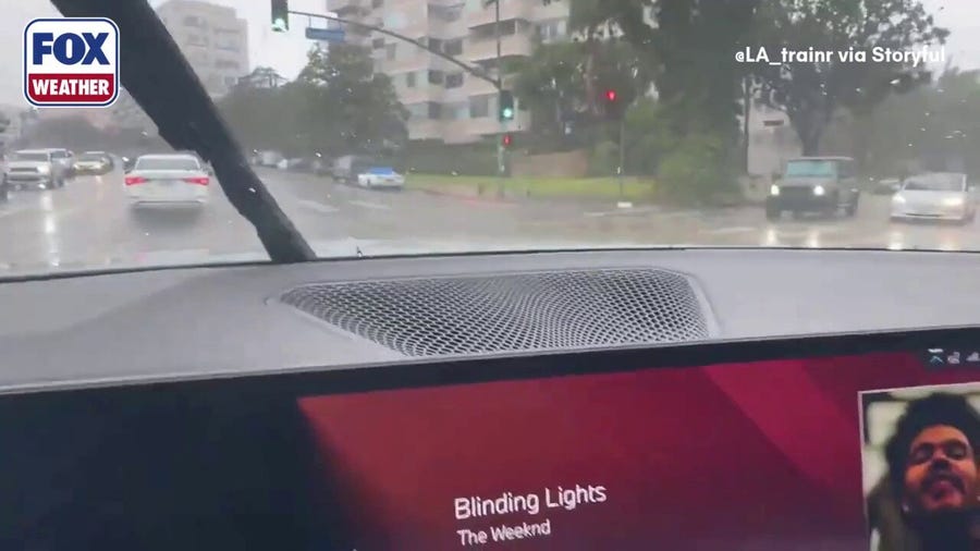 Video: Heavy street flooding in Los Angeles' Westwood neighborhood