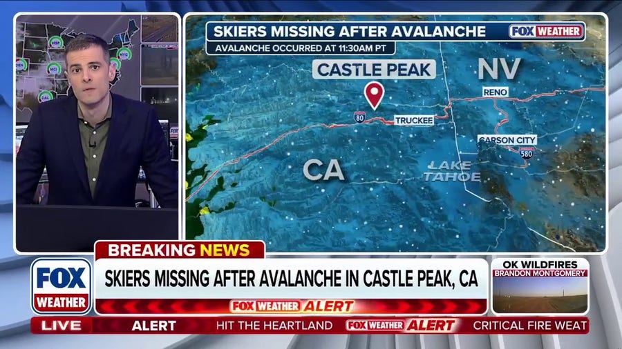 Skiers reported missing after avalanche in Sierra Nevada in California