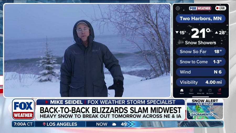 Back-to-back blizzards slam the Midwest as snow continues to pound the region