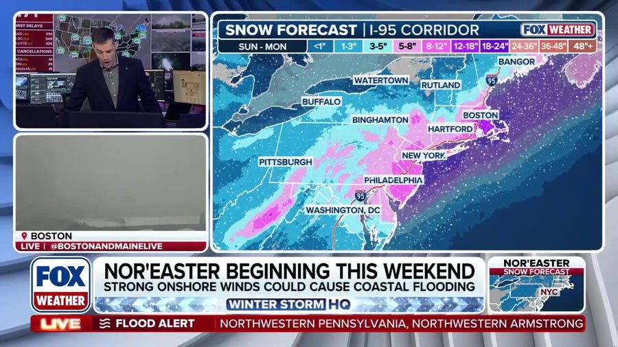 MAJOR UPDATE ❄️: Brewing nor'easter to slam the Northeast, delivering significant snow to major cities in the region this weekend