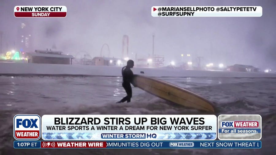 'Salty Pete' hits the waves during historic Northeast blizzard
