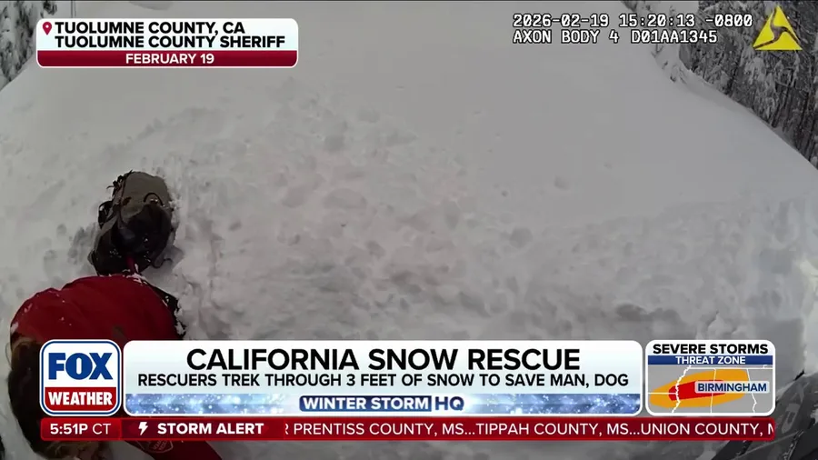 California man and his dog rescued during monster winter storm