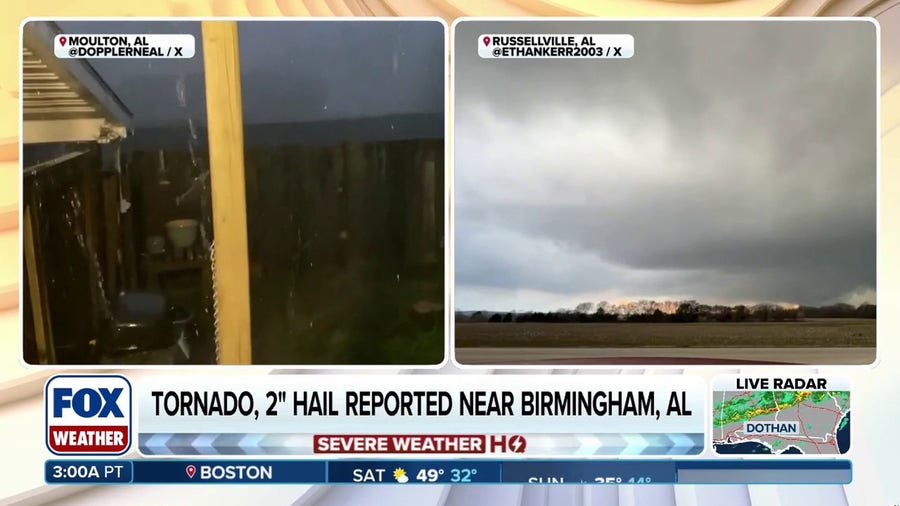 Large hail, powerful winds blast Alabama, as storms provide rain for drought-stricken Southeast