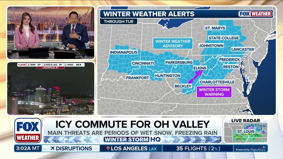 Round two of a three-storm sequence brings icy commute to Ohio Valley