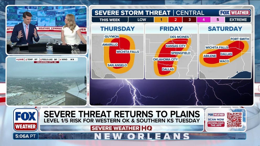 Severe weather season is beginning right on cue, as the calendar flips to March — which typically sees the first tornado outbreaks of the year. NOAA's Storm Prediction Center has issued severe weather threats for five consecutive days beginning Tuesday. These storms will be primarily focused across the Central and Southern Plains, as well as the Ark-La-Tex region.