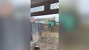 Trampoline flies across Belfast backyard during 70 mph wind gusts of Storm Eowyn