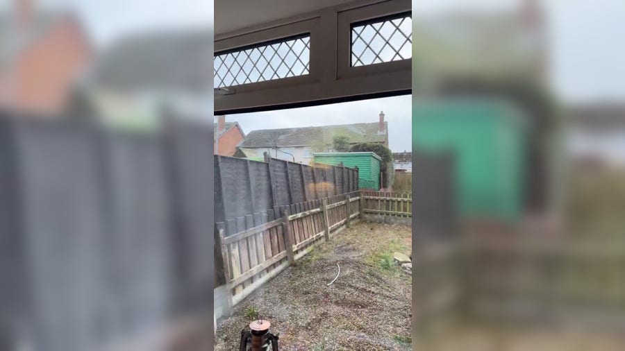 Trampoline flies across Belfast backyard during 70 mph wind gusts of Storm Eowyn