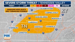 Tennessee, Kentucky face severe weather threat on warm side of winter storm 