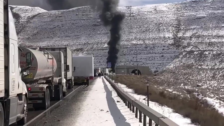 2 killed in fiery crash inside Wyoming tunnel along Interstate 80