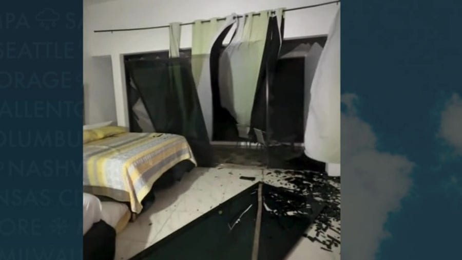 Eerie inside tour of home damaged during Hurricane Melissa as winds continued to rage