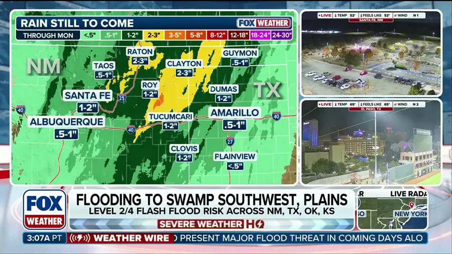 Southwest flood threat extends into the Plains for the weekend