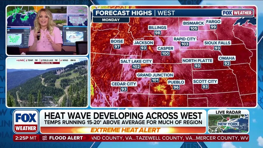 Heat dome to send temperatures soaring to the extremes across the West