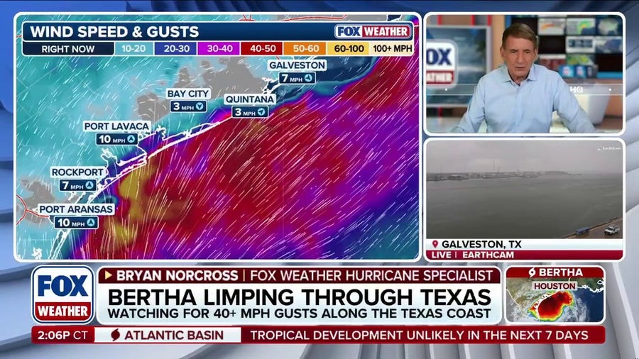 Tropical Storm Bertha nears dissipation as it moves through East Texas