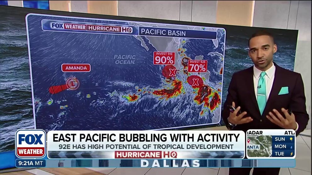 The Eastern Pacific remains incredibly active, with Tropical Depression Amanda and newly formed Tropical Depression Two-E both churning off the coast of Mexico. FOX Weather Meteorologist Michael Estime walks us through the rapid upgrade and what it all means for the 2026 hurricane season.