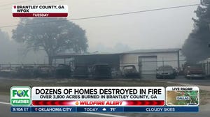 Brantley County fire expands overnight prompting evacuations, with more than 40 structures destroyed