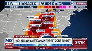Millions of Americans under extended severe weather risk on Sunday