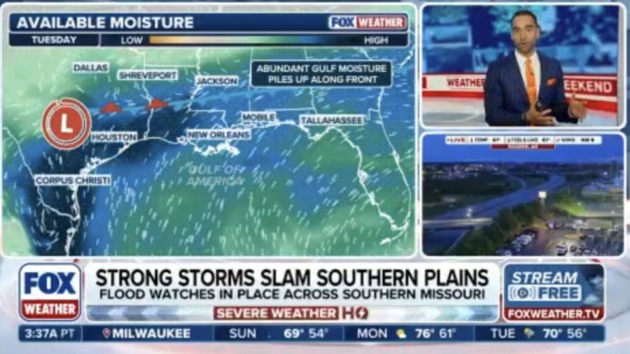 Strong storms slam the Southern Plains as rain and flooding cause major issues across the South
