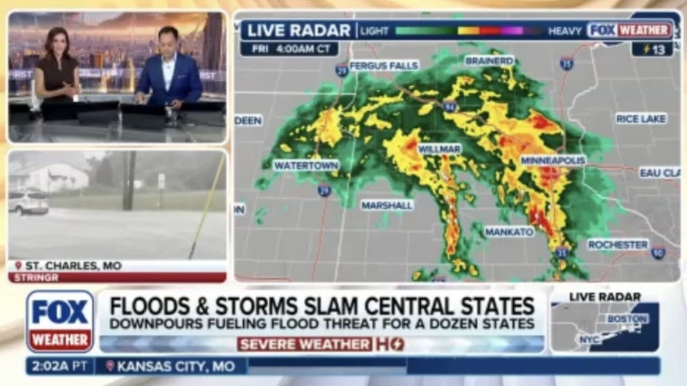 Another day of rain and storms will target the Central U.S. as the potential for a weekend washout could impact a dozen states. FOX Weather Meteorologists Craig Herrera and Melanie Black have the latest forecast and what this means for your weekend.