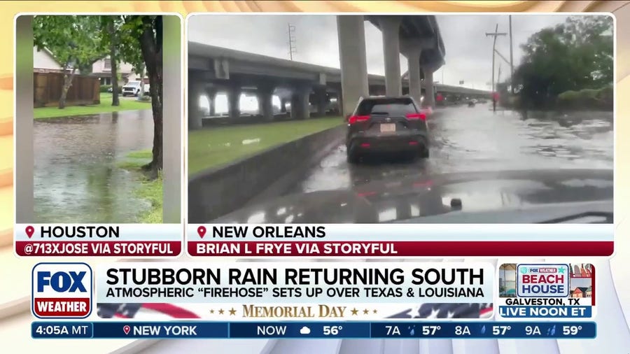Relentless downpours drench South as atmospheric firehose reloads days of flash flood threats