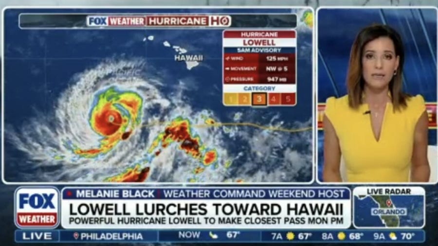 Category 3 Hurricane Lowell lurches toward Hawaii threatening dangerous rip currents and surf