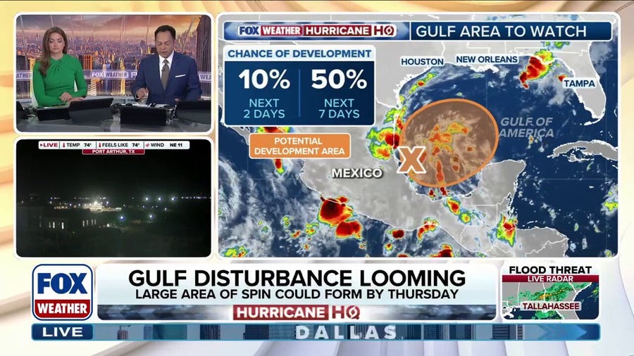 Potential brewing tropical disturbance could soak Gulf Coast amid record-quiet hurricane season