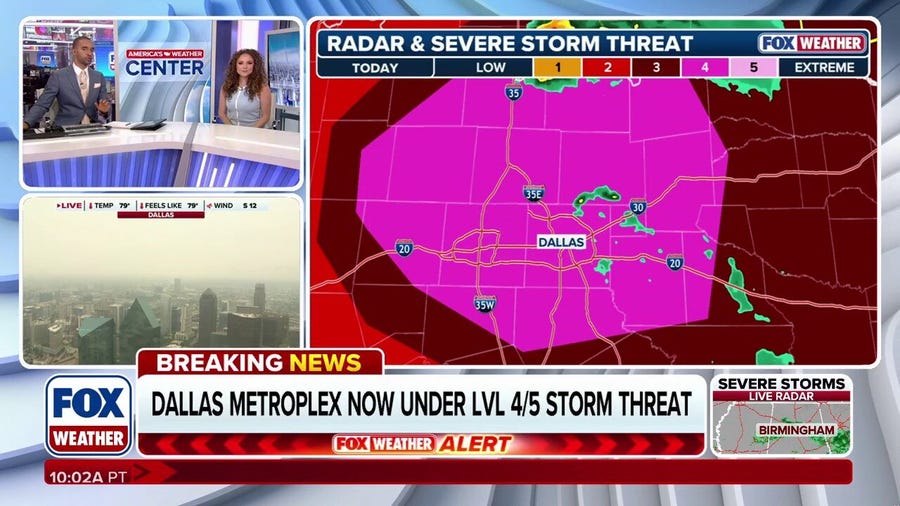 Dallas under a Level 4/5 severe storm threat