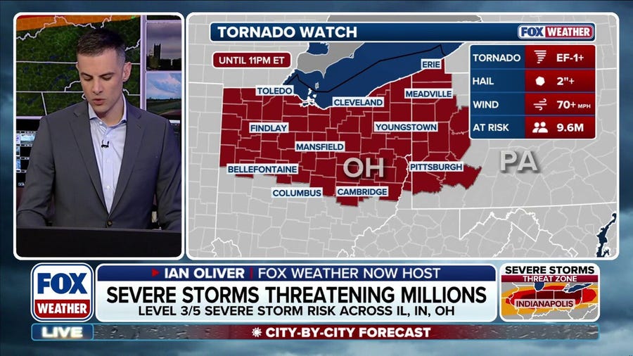 Tornado watch issued for parts of the Midwest as severe storms ramp up
