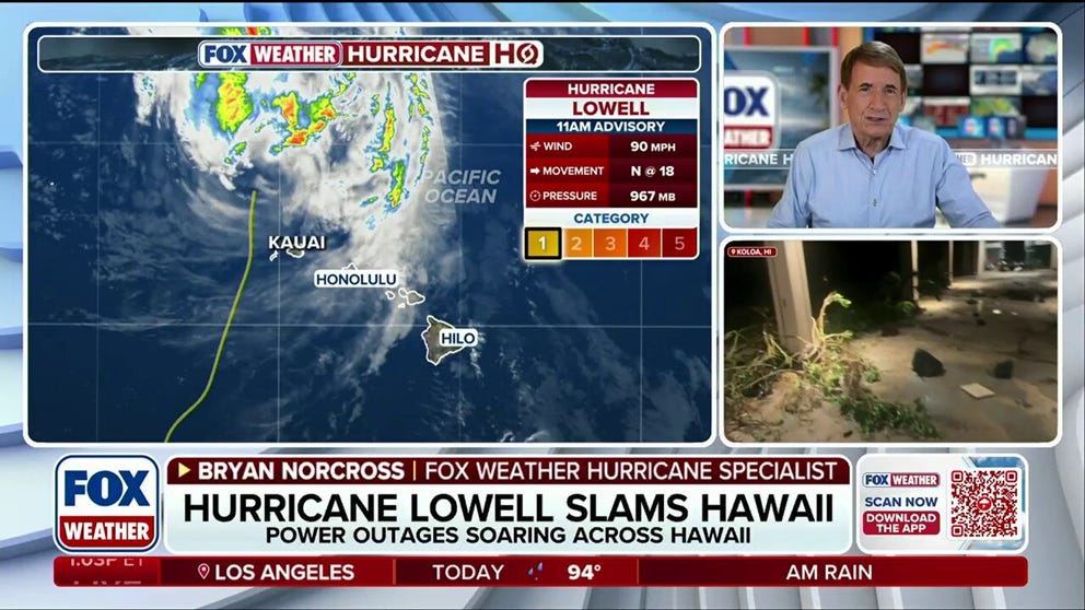 Hurricane Lowell made a very close pass to Kauai, bringing hurricane force winds, storm surge and heavy rain to the Hawaiian Islands. FOX Weather Hurricane Specialist Bryan Norcross takes a look at Hurricane Lowell's journey through the Central Pacific as it begins to disintegrate in cooler waters. 