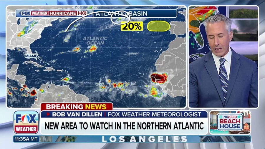 New tropical area to watch declared in northern Atlantic