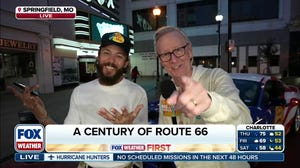 Country music star Chris Janson helps FOX & Friends Coast-To-Coast Host Steve Doocy celebrate Route 66 