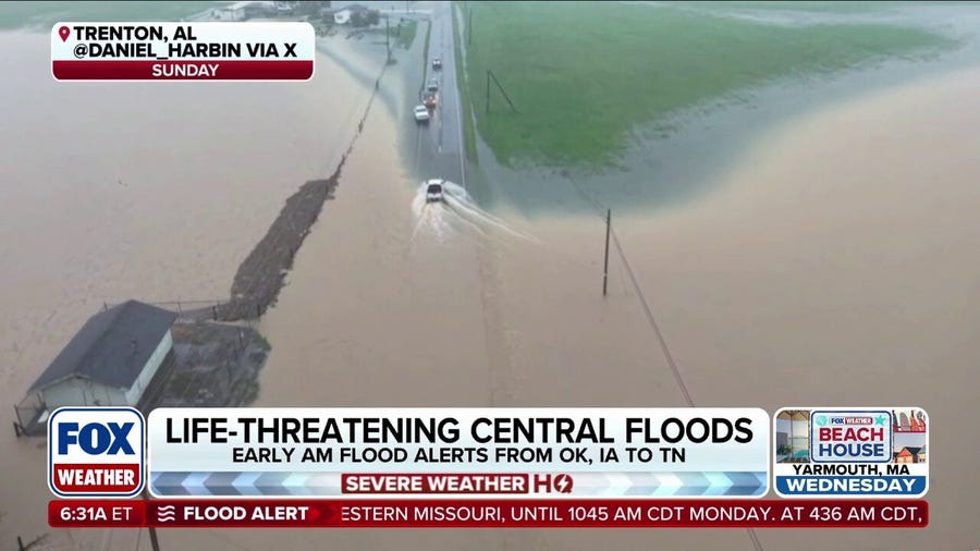 Growing flood threat covers nearly 50M from Upper Midwest to the South after Alabama Flood Emergency