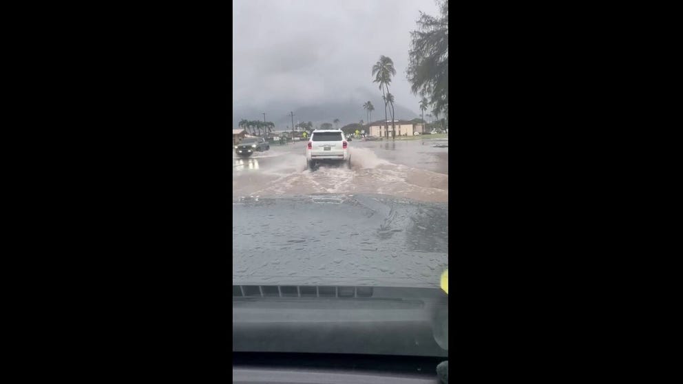 Motorists navigated through the flooded streets in Maui County as a powerful Kona low impacted the region. Major flooding was also observed on Big Island and Oahu.