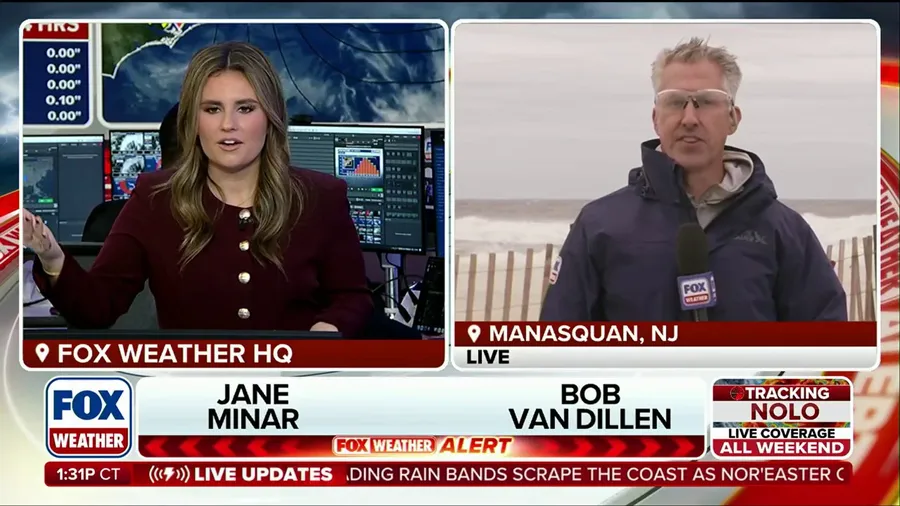 Live from the Jersey Shore as a fall nor’easter charges up the East Coast