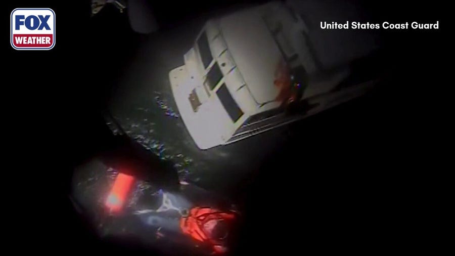 Watch: Four rescued by Coast Guard after boat becomes disabled in 12-foot waves off Long Island Coast