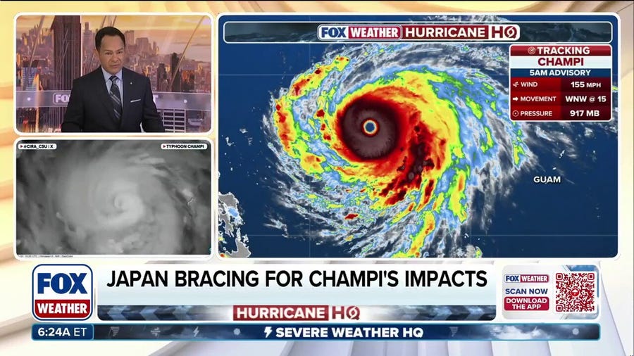 Pacific eyes first V-named storm since 2018 as monster Super Typhoon Champi continues to intensify
