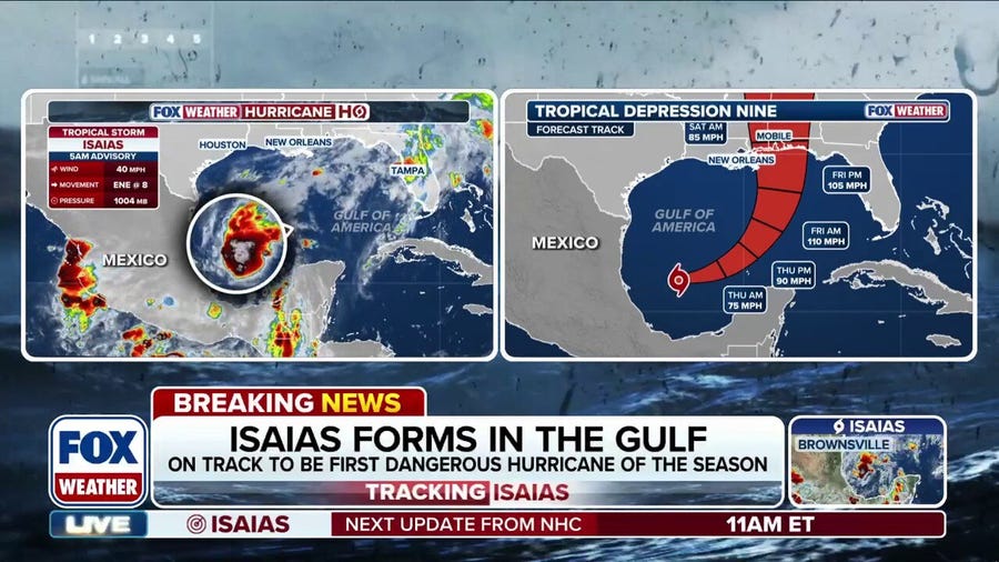 Tropical Storm Isaias forms in the Gulf, forecast to become first hurricane of Atlantic season