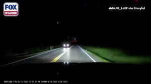 Dashcam captures the moment a meteor streaks across sky