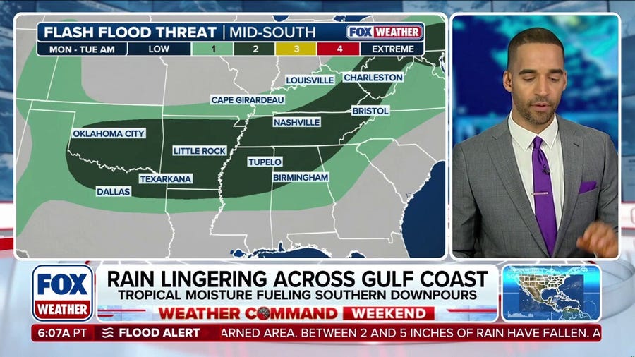 Repeated storms could unleash dangerous flash flooding in the South through next week