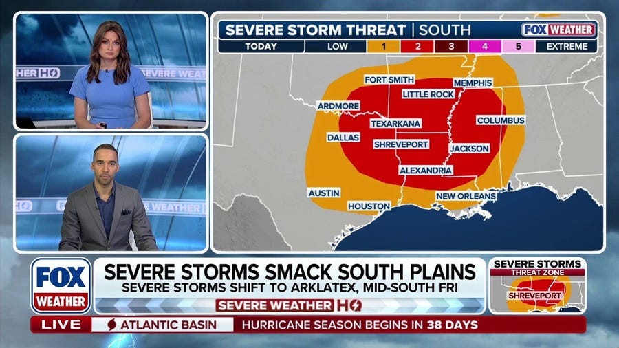 Dangerous severe weather to reignite over more than 55M across the Plains and the South
