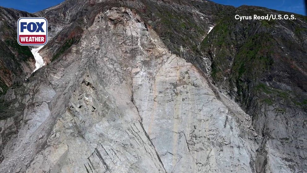 Footage from Alaska’s Tracy Arm fjord shows the site where a massive landslide fell into the water, triggering the second-largest tsunami ever recorded.