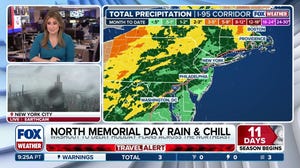 Rain brings holiday gloom to major cities in the Northeast including New York City