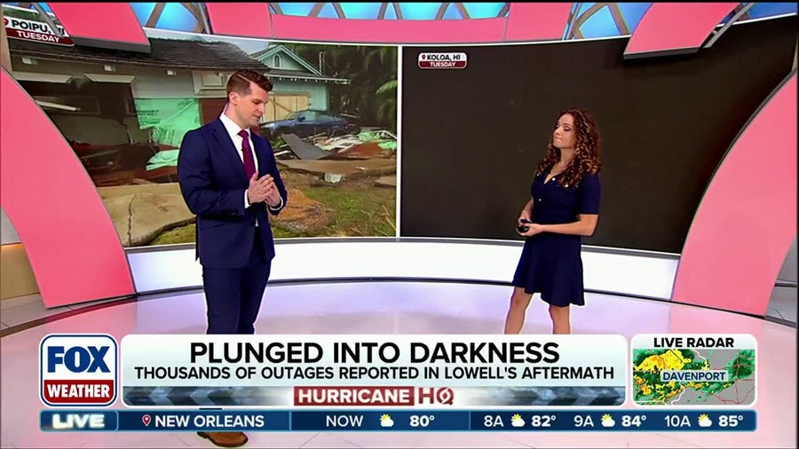 Nearly 90% of customers still without power on Kaua'i after Hurricane Lowell's direct hit on Hawaii