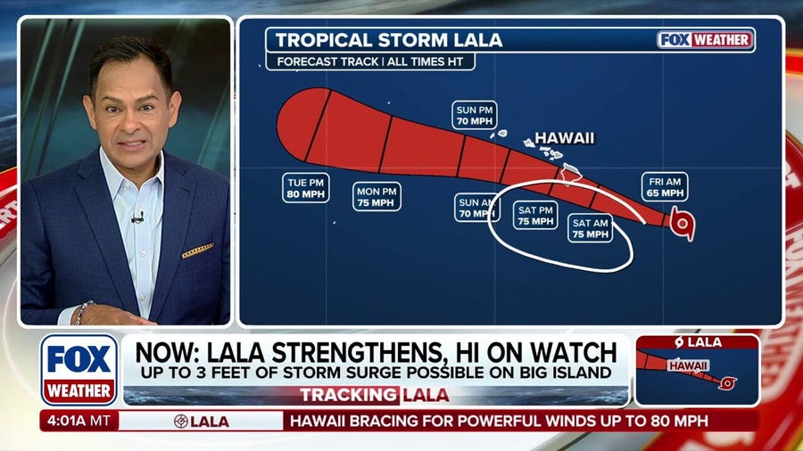 Lala forecast to become a hurricane, expected to blast Hawaii with heavy rain and wind