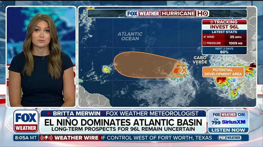 Invest 96L development odds drop amid strengthening El Niño