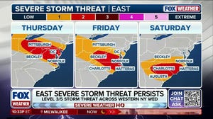 Severe storms continue to batter the East as threat lingers through the weekend